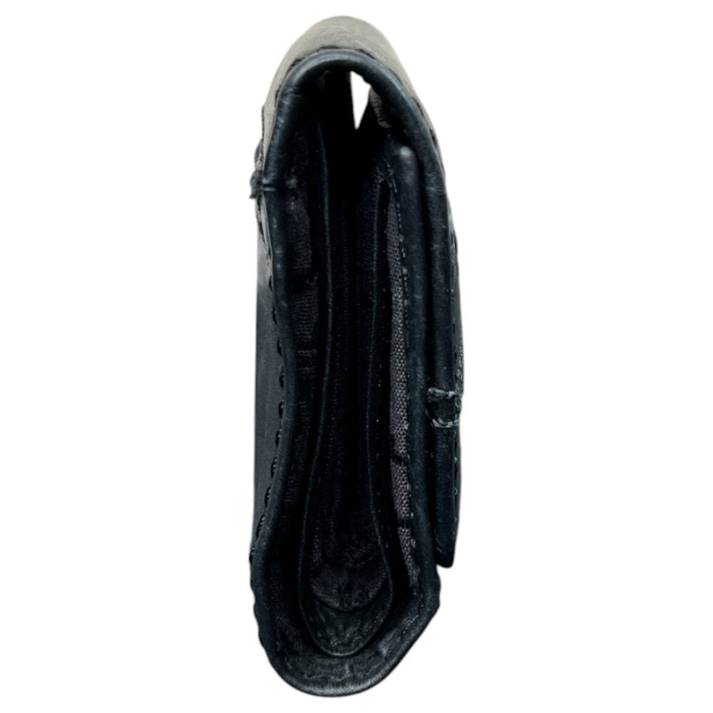 FOSSIL Y2K Long Live Vintage 1954 Trifold Wallet Women's Black Leather 5.5"x4" - Picture 3 of 9